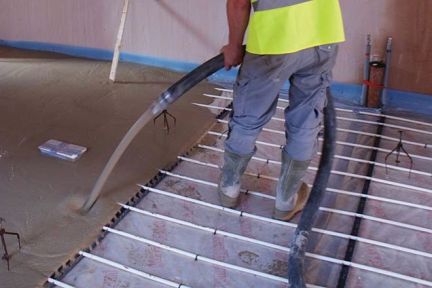 Бетонная мех. стяжка пола (мокрая)  Армавир